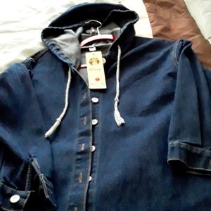 Long denim coat